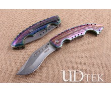 Cold Steel Tie lines color Titanium handle dogleg folding knife UD404603